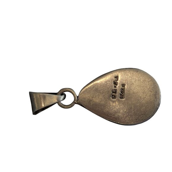 Sterling Silver Teardrop Black Onyx Pendant With Beveled Bail For Chain Jewelry - Picture 7 of 9